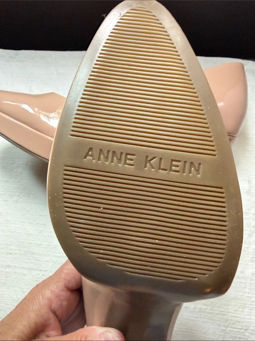 Anne Klein Iflex Women's Nude Patent Pointed-Toe Pumps NWOT